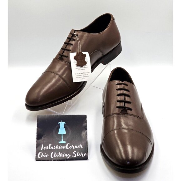 NWT Anthony Veer Men's Brown Leather Essentials Clinton Oxford Shoes Sz13 2675